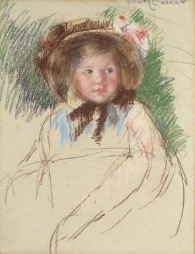 Sara in dark Bonnet Tied under her Chin, c.1901 by Mary Cassatt